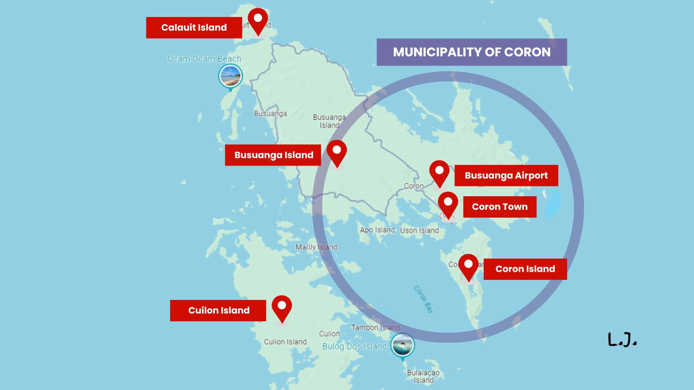 Coron in Palawan Map